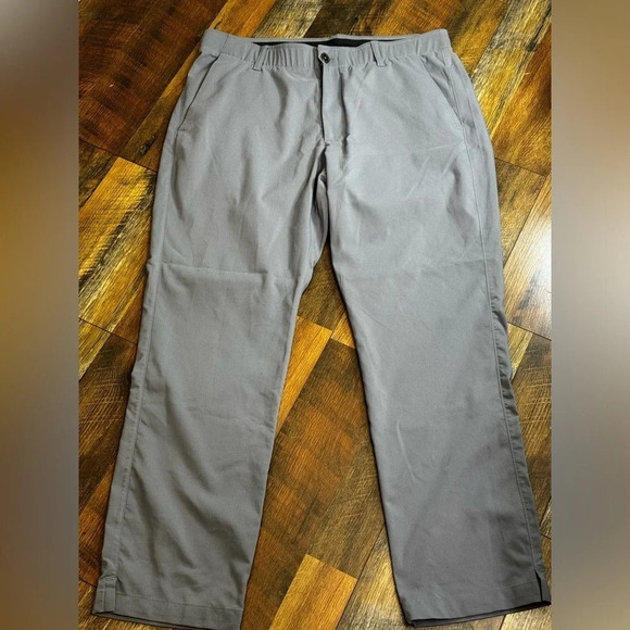 Under Armour Golf Pant Men 36x30 Gray Straight Leg Tour Slit Stretch Performance - Picture 1 of 8